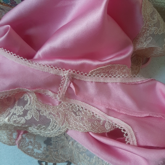 VTG 80s Victoria's Secret Teddy Nightie Lingeie Bodysuit Medium Pink chemise - Picture 6 of 8